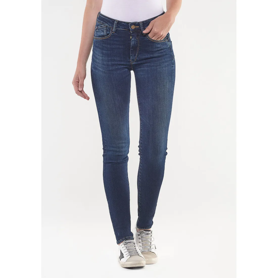 Jeans push-up slim taille haute PULP, longueur 34 bleu Ines