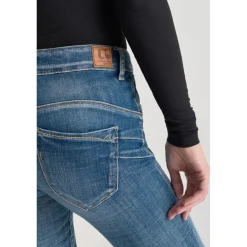 Jeans push-up slim taille haute PULP, 7/8ème bleu en coton Meg