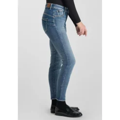Jeans push-up slim taille haute PULP, 7/8ème bleu en coton Meg