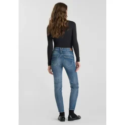 Jeans push-up slim taille haute PULP, 7/8ème bleu en coton Meg