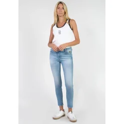 Jeans push-up slim taille haute PULP, 7/8ème bleu Mina