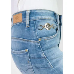 Jeans push-up slim taille haute PULP, 7/8ème bleu Mina
