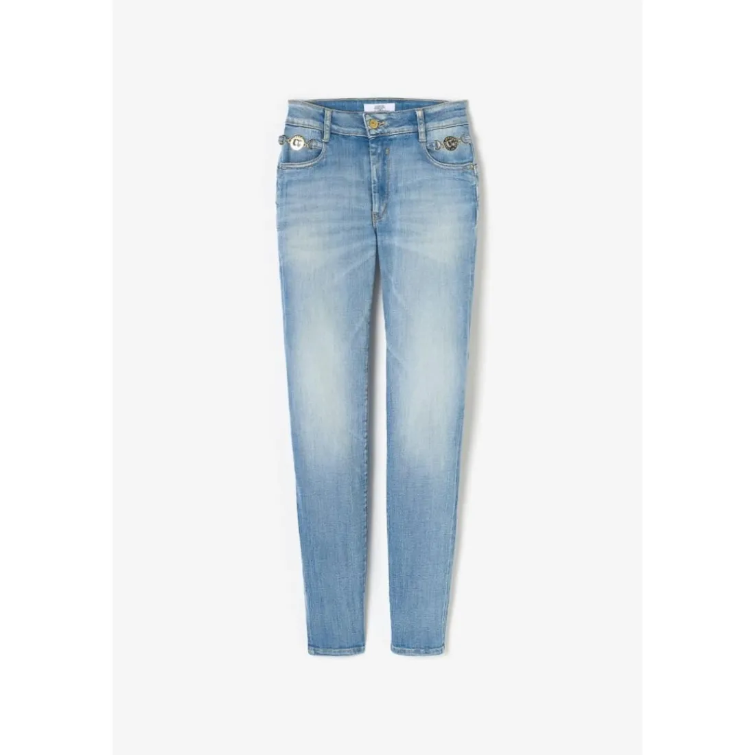 Jeans push-up slim taille haute PULP, 7/8ème bleu Mina