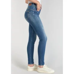 Jeans push-up slim taille haute PULP, longueur 34 bleu en coton Anya