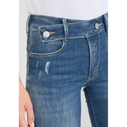 Jeans push-up slim taille haute PULP, longueur 34 bleu en coton Anya