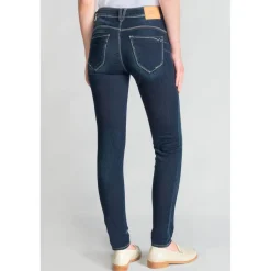 Jeans push-up slim taille haute PULP, longueur 34 bleu en coton Lola