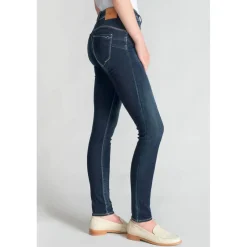 Jeans push-up slim taille haute PULP, longueur 34 bleu en coton Lola