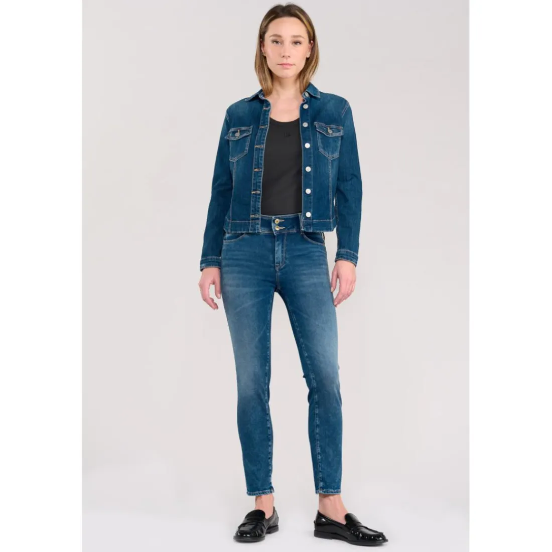 Jeans push-up slim ULTRA PULP, 7/8ème bleu Molly en coton