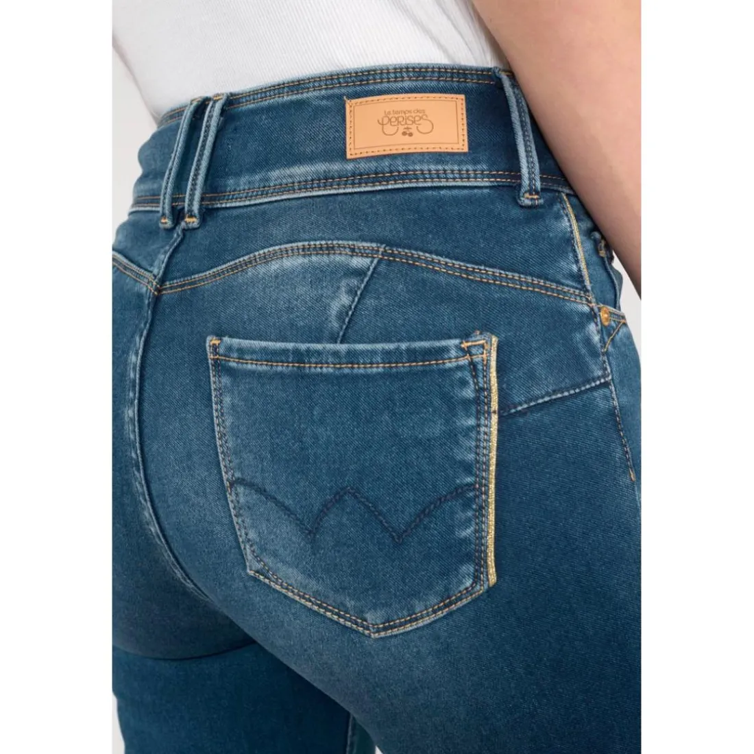 Jeans push-up slim ULTRA PULP, 7/8ème bleu Lise en coton