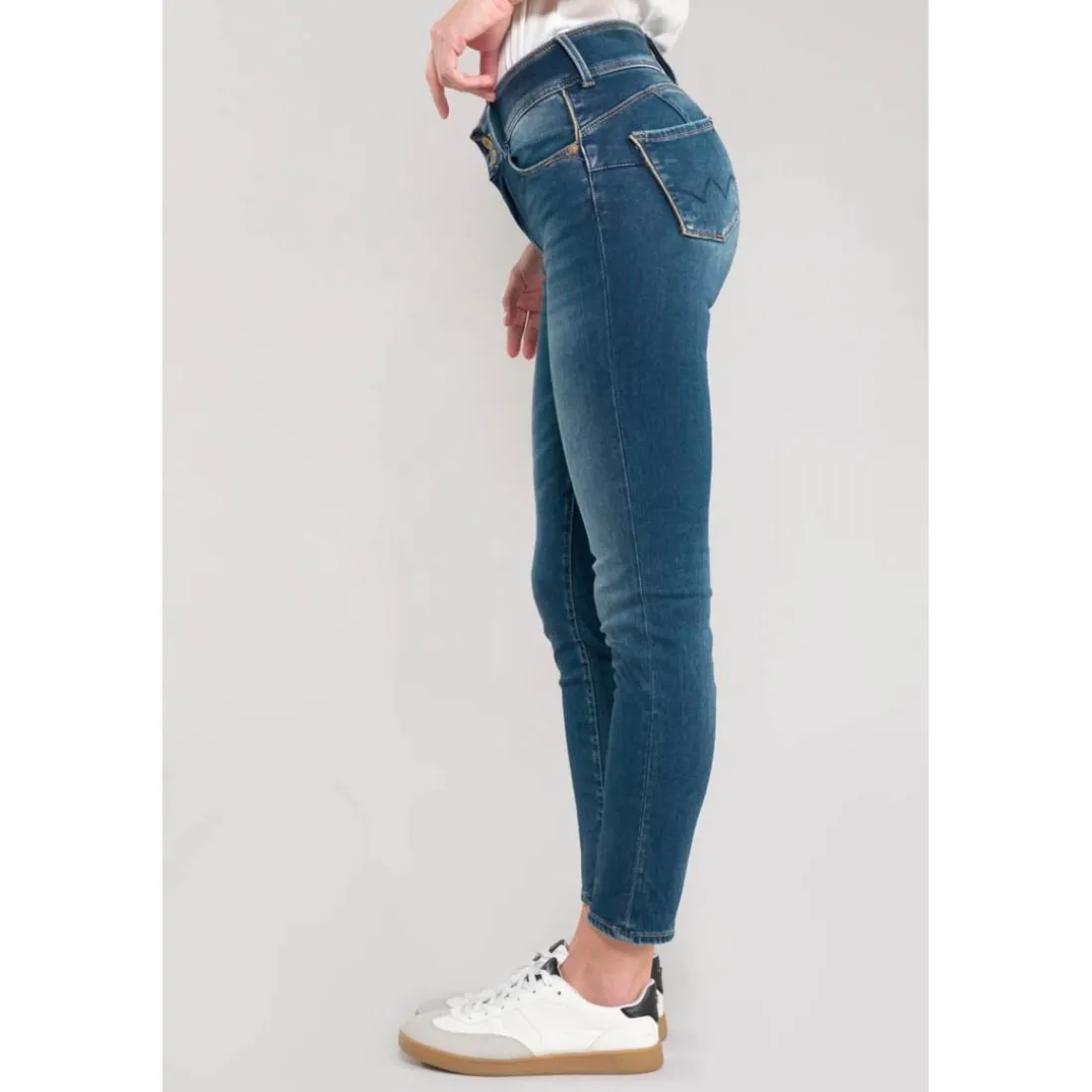 Jeans push-up slim ULTRA PULP, 7/8ème bleu Lise en coton