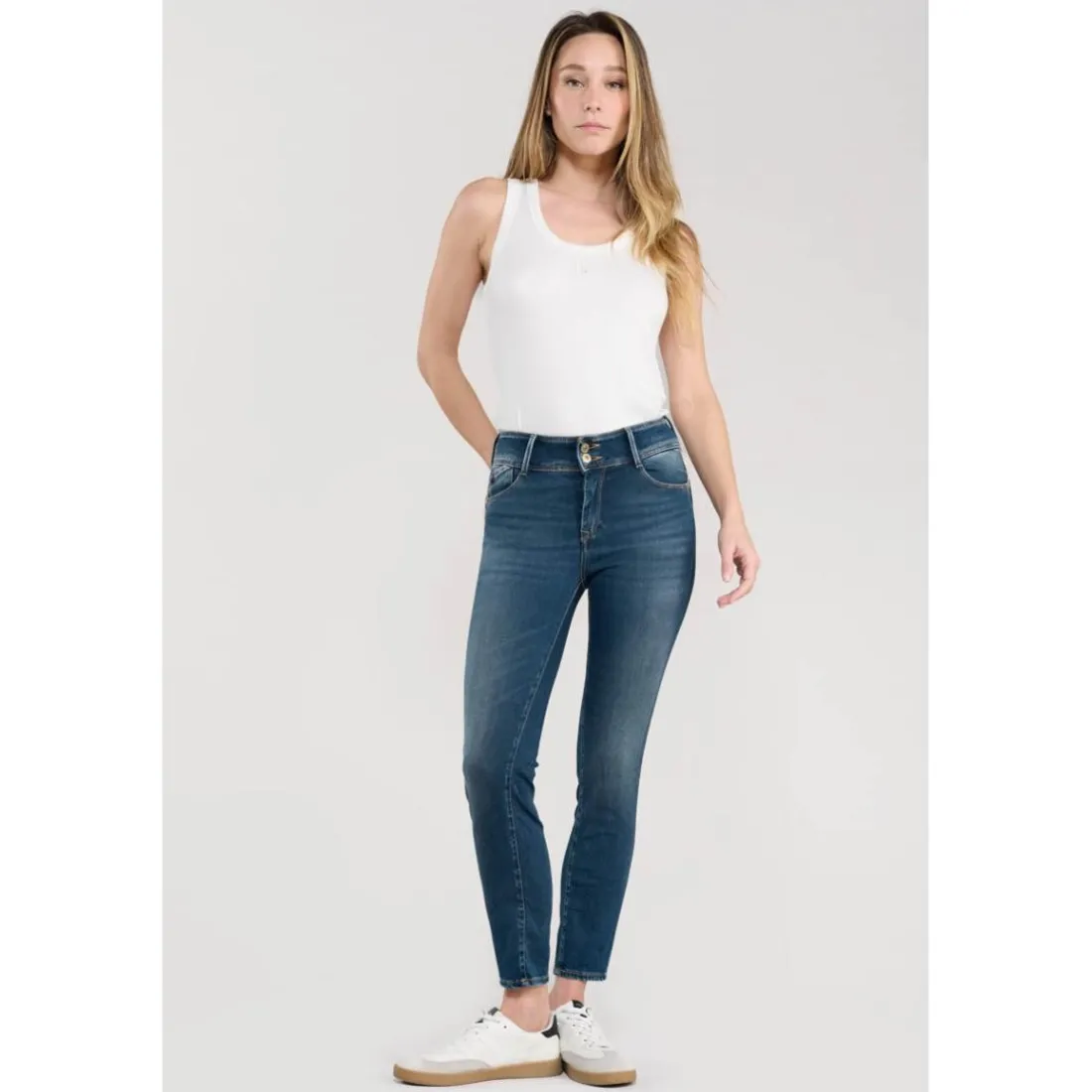 Jeans push-up slim ULTRA PULP, 7/8ème bleu Lise en coton