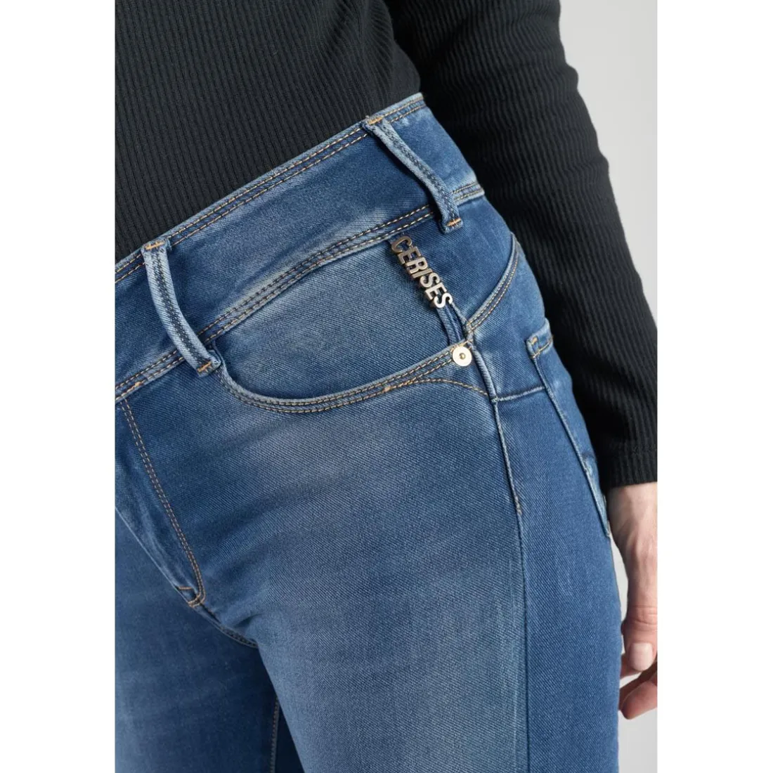Jeans push-up slim ULTRA PULP, 7/8ème bleu en coton Yas
