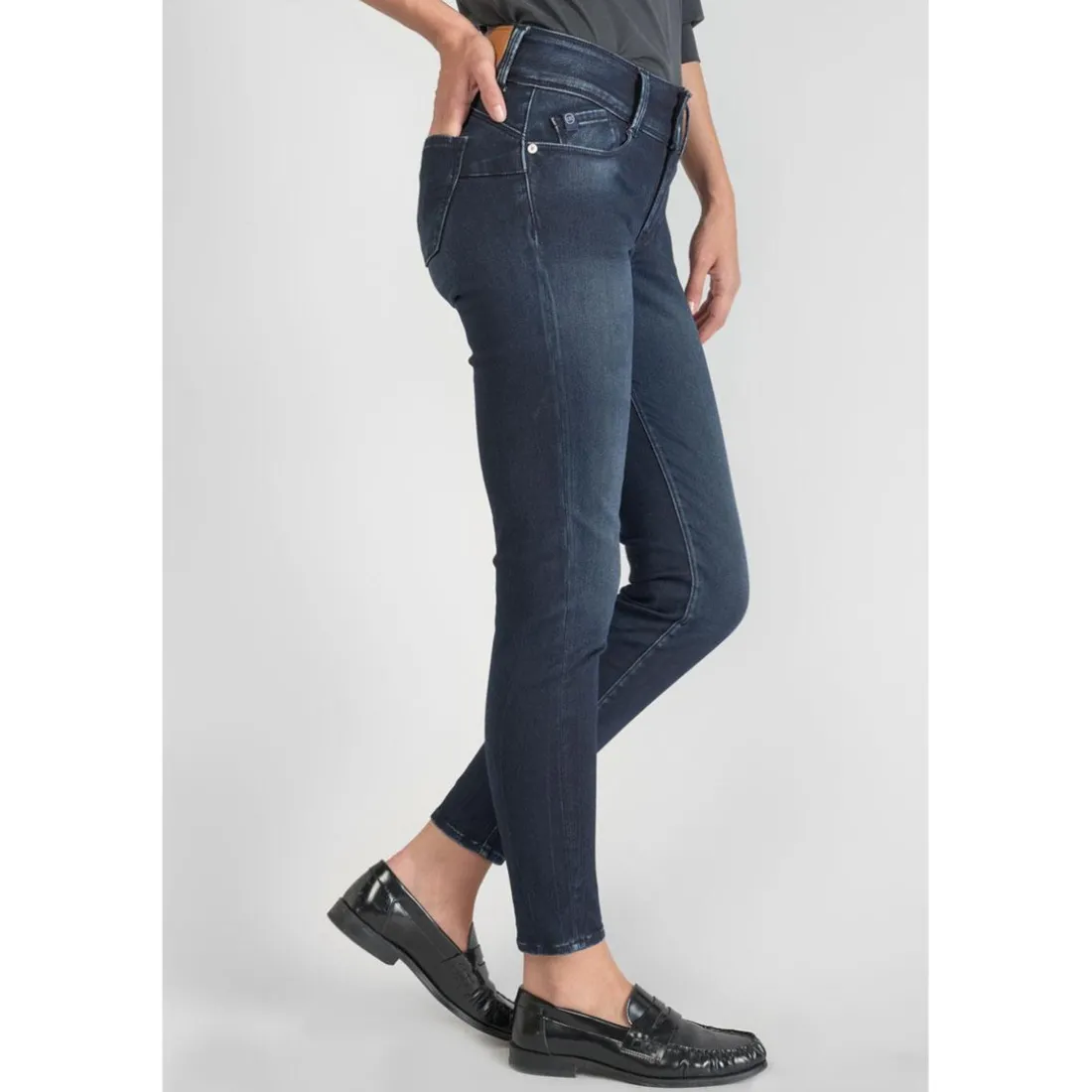 Jeans push-up slim ULTRA PULP, 7/8ème bleu en coton Gail