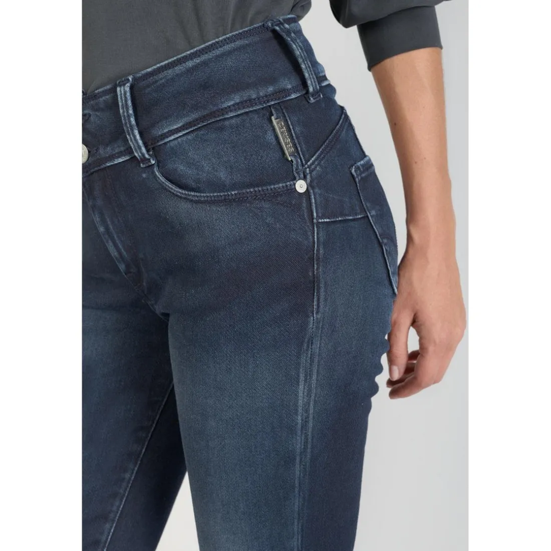 Jeans push-up slim ULTRA PULP, 7/8ème bleu en coton Gail