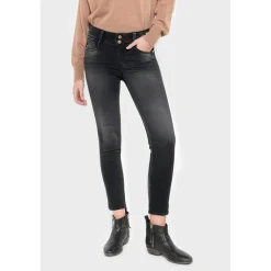 Jeans push-up slim ULTRA PULP, 7/8ème noir en coton