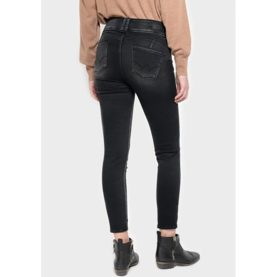 Jeans push-up slim ULTRA PULP, 7/8ème noir en coton