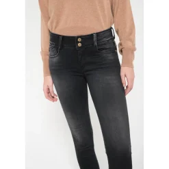 Jeans push-up slim ULTRA PULP, 7/8ème noir en coton