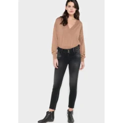 Jeans push-up slim ULTRA PULP, 7/8ème noir en coton
