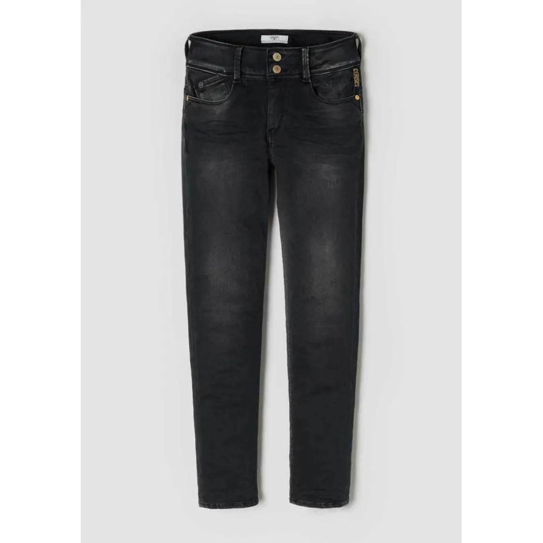 Jeans push-up slim ULTRA PULP, 7/8ème noir en coton