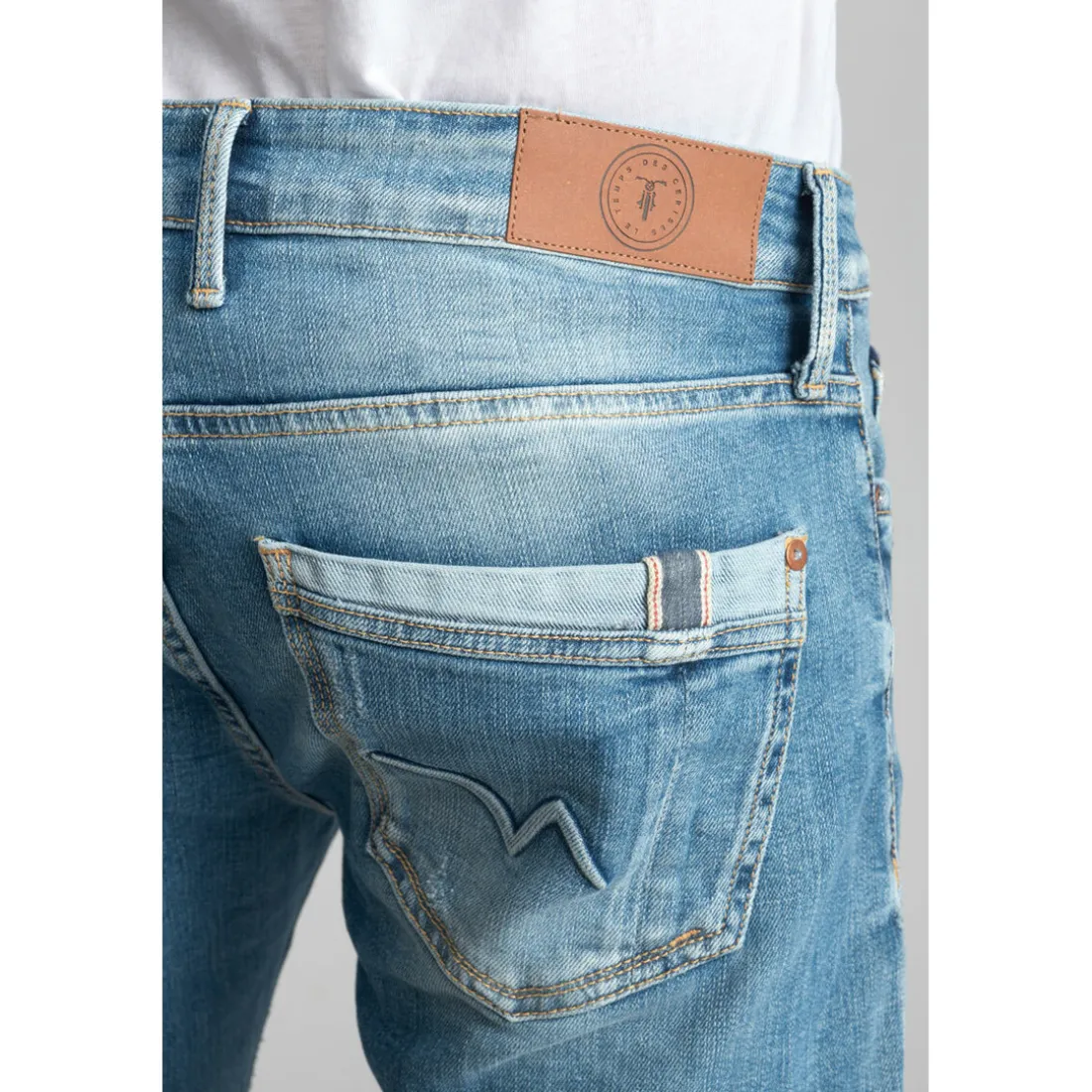 Jeans regular Camby, droit 700/17, longueur 34 bleu en coton
