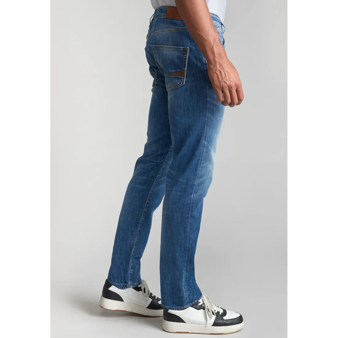 Jeans regular, droit 700/22, longueur 34 bleu en coton Zane