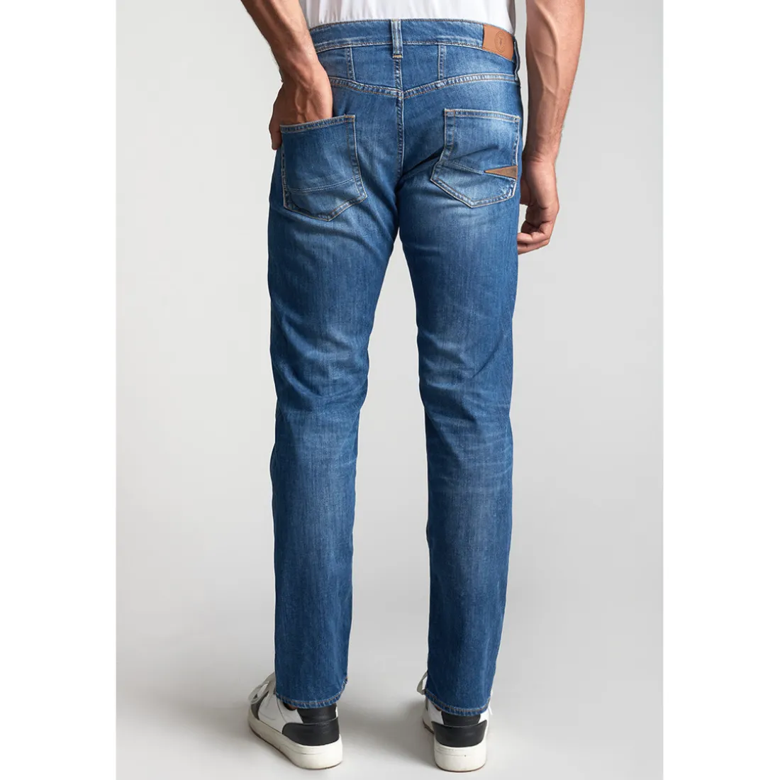 Jeans regular, droit 700/22, longueur 34 bleu en coton Zane
