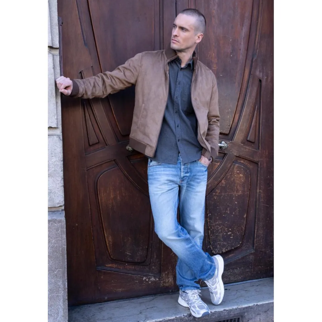 Jeans regular, droit 800/12, longueur 34 bleu Earl