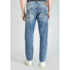 Jeans regular, droit 700/20, longueur 34 bleu en coton