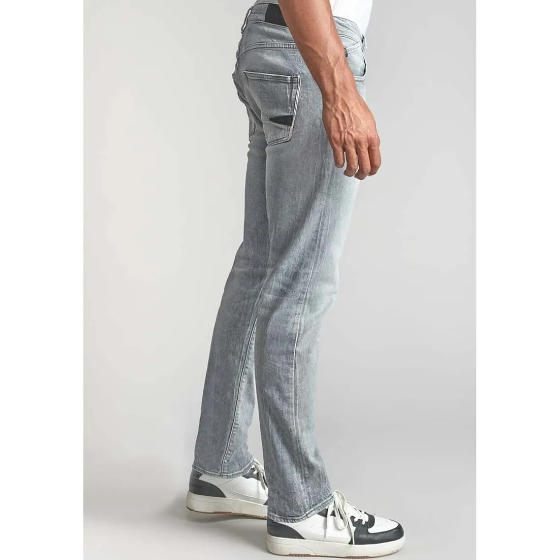 Jeans regular, droit 700/22, longueur 34 gris en coton