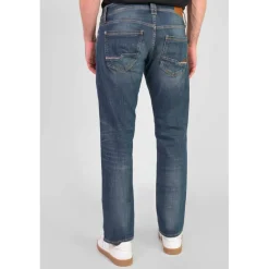 Jeans regular, droit 800/12, longueur 34 bleu Toby en coton