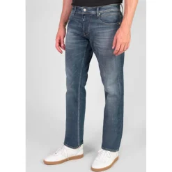 Jeans regular, droit 800/12, longueur 34 bleu Toby en coton