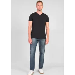 Jeans regular, droit 800/12, longueur 34 bleu Toby en coton