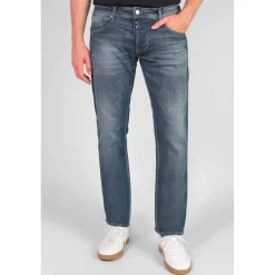 Jeans regular, droit 800/12, longueur 34 bleu Toby en coton