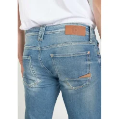Jeans regular, droit 800/12, longueur 34 bleu en coton Beau