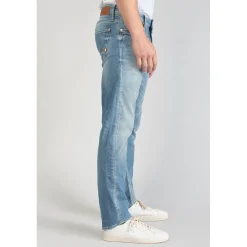 Jeans regular, droit 800/12, longueur 34 bleu en coton Beau