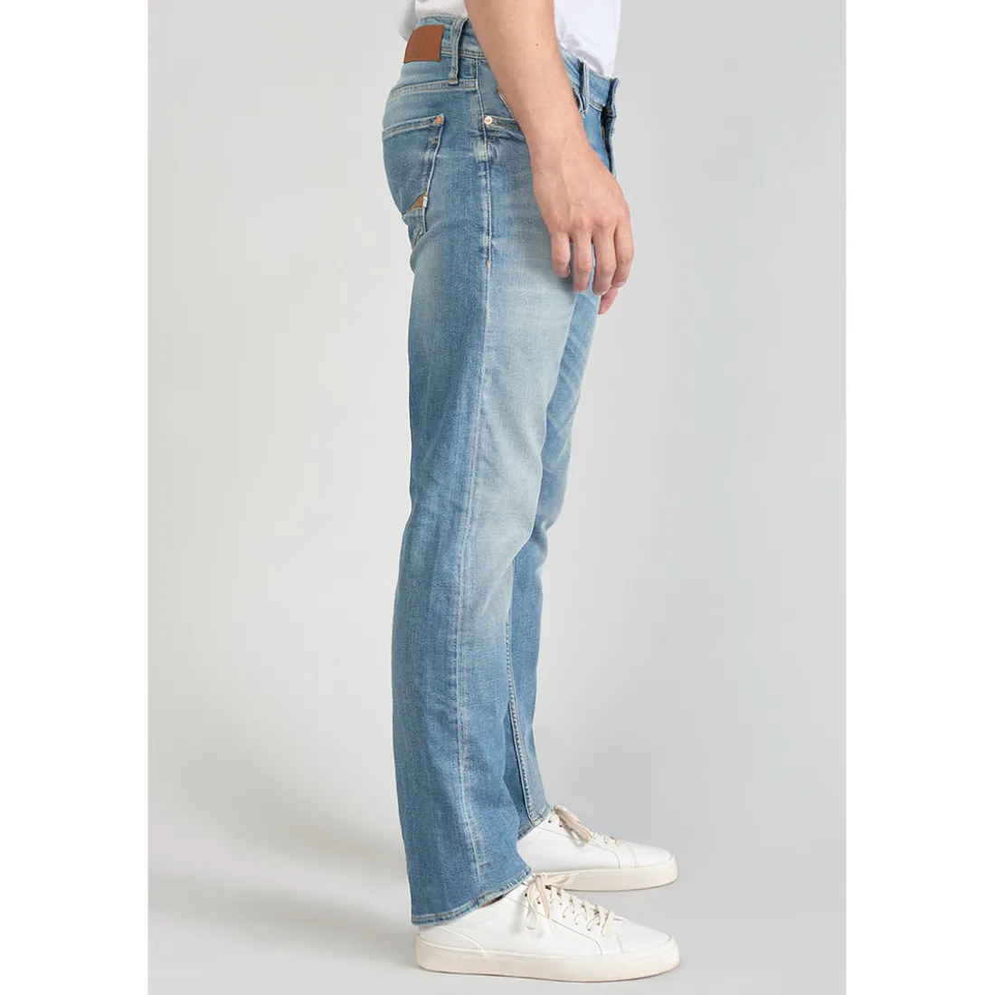 Jeans regular, droit 800/12, longueur 34 bleu en coton Beau