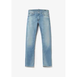 Jeans regular, droit 800/12, longueur 34 bleu en coton Beau