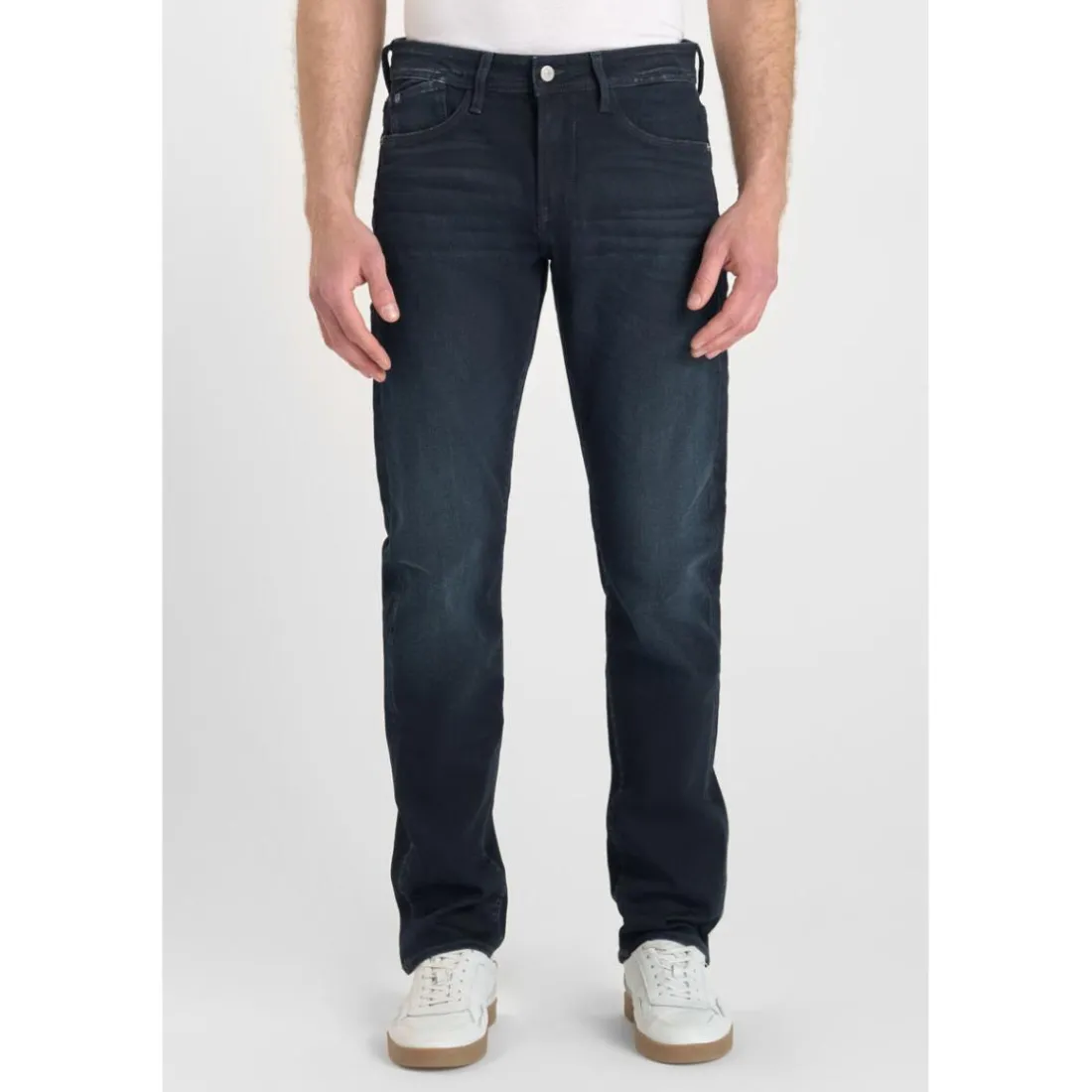 Jeans regular, droit 800/12, longueur 34 bleu en coton Xan