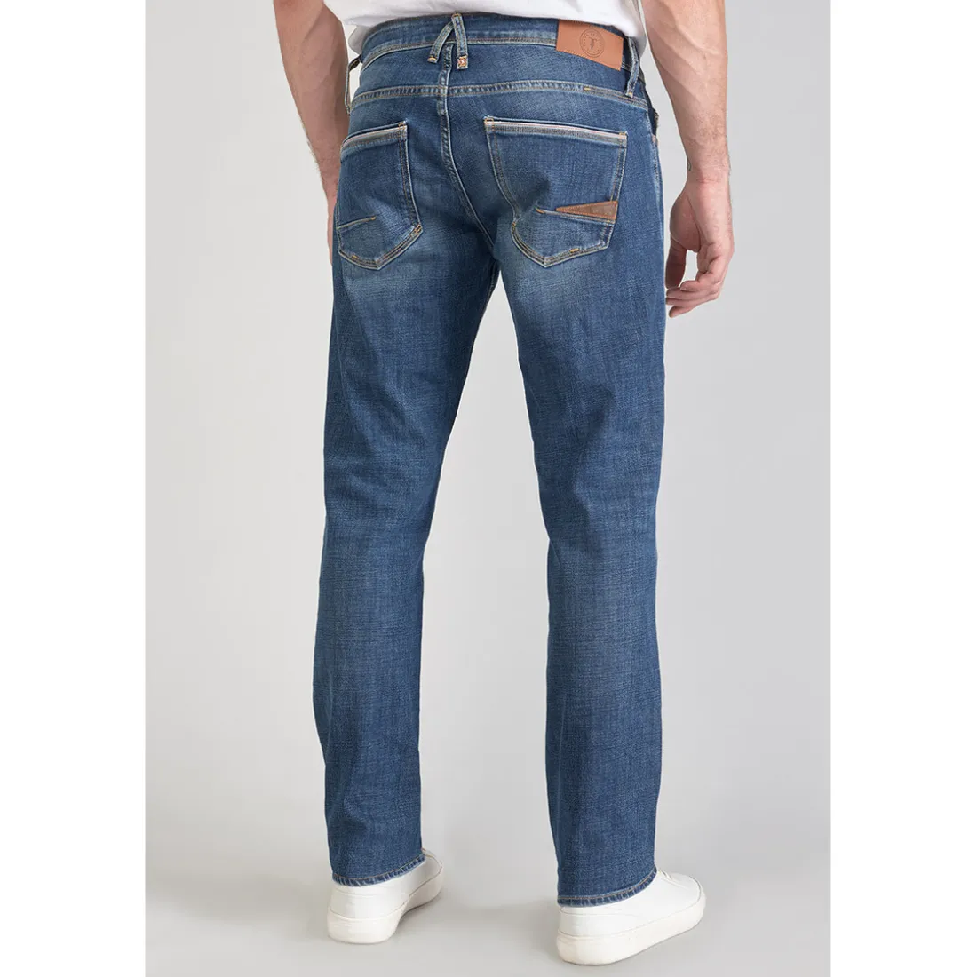 Jeans regular, droit 800/12, longueur 34 bleu en coton Blaine