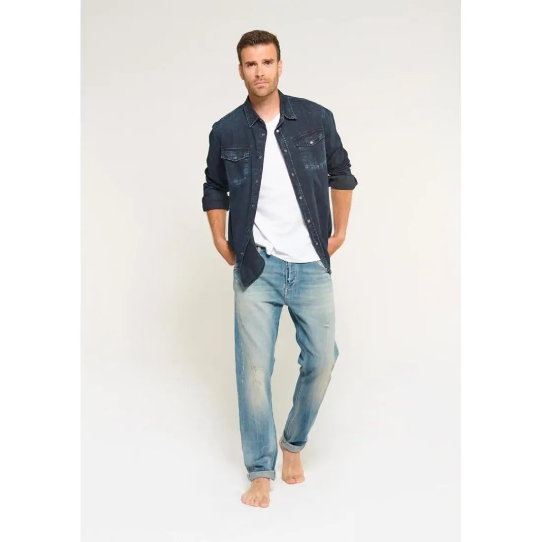 Jeans regular, droit 800/60 loose , longueur 34 bleu Vic
