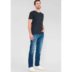 Jeans regular, droit 800/60 loose, longueur 34 bleu en coton Oak