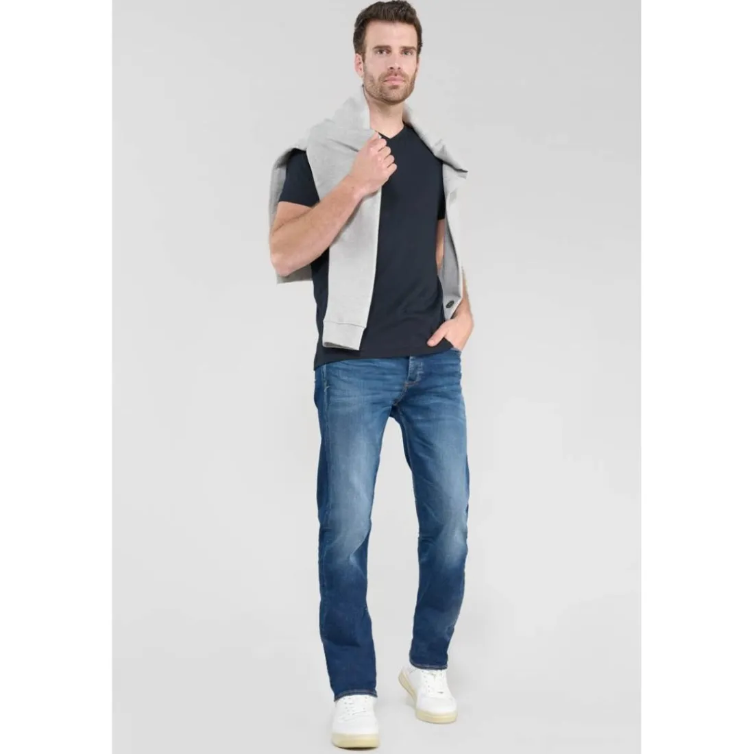 Jeans regular, droit 800/60 loose, longueur 34 bleu en coton Oak