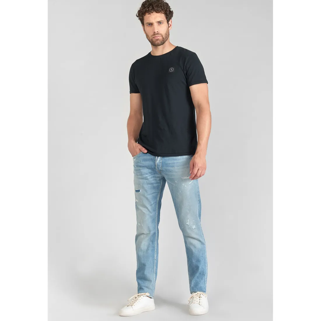 Jeans regular, droit 700/17 relax, longueur 34 bleu en coton Kai