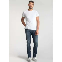 Jeans regular, droit 800/12JO, longueur 34 bleu en coton Sam