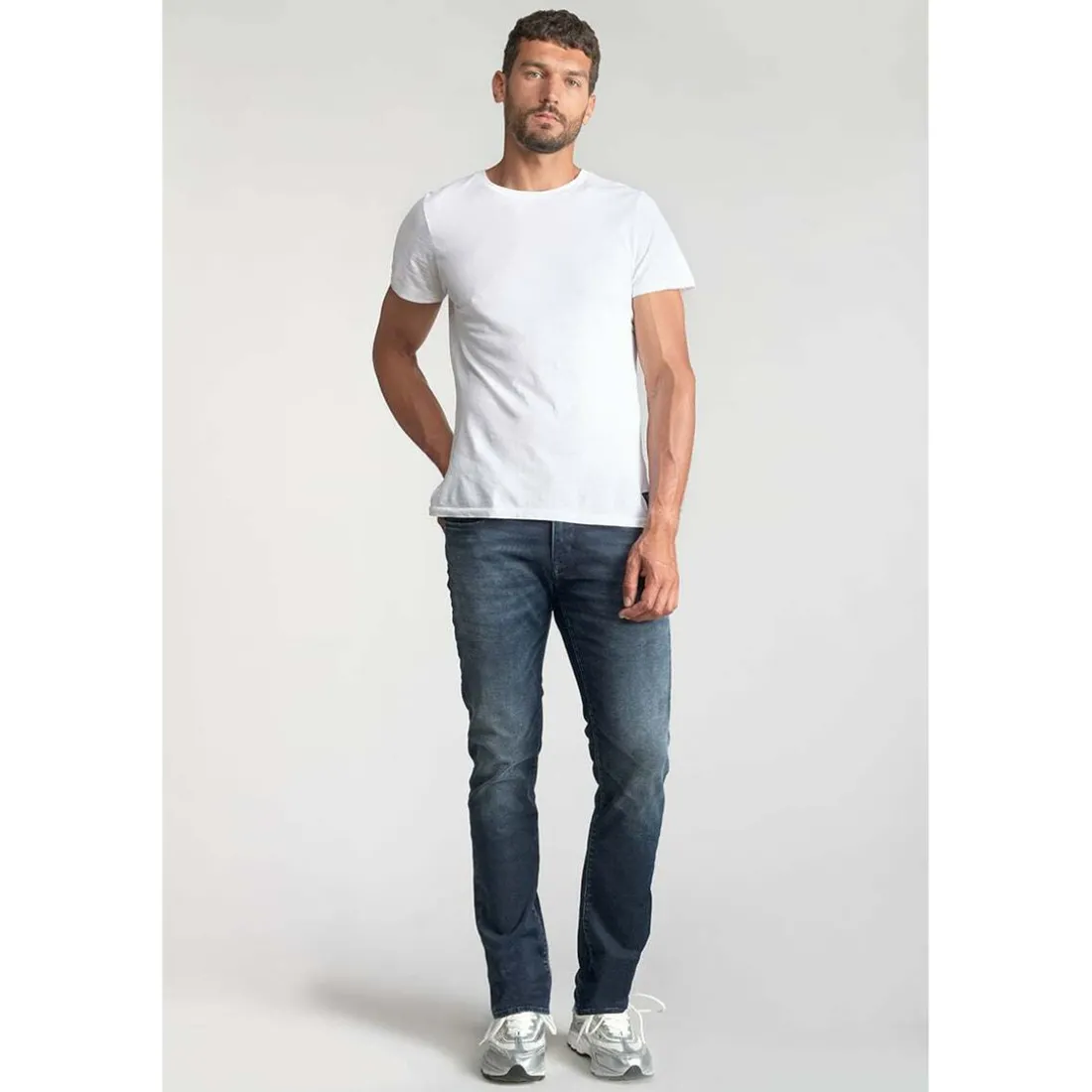 Jeans regular, droit 800/12JO, longueur 34 bleu en coton Sam