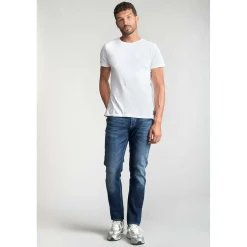 Jeans regular, droit 800/12JO, longueur 34 bleu en coton Mick