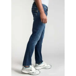 Jeans regular, droit 800/12JO, longueur 34 bleu en coton Mick