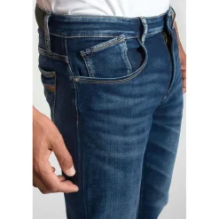 Jeans regular, droit 800/12JO, longueur 34 bleu en coton Mick