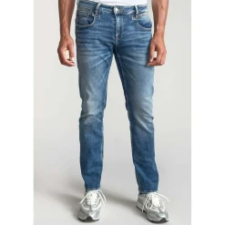 Jeans regular, droit 800/12JO, longueur 34 bleu en coton Quinn
