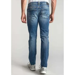Jeans regular, droit 800/12JO, longueur 34 bleu en coton Quinn